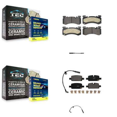 Front Rear Semi-Metallic Disc Brake Pads And Extra Wear Sensors Kit For Chevrolet Tahoe KPW-101436
