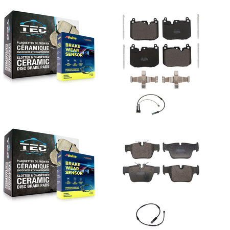 Front Rear Semi-Metallic Disc Brake Pads And Wear Sensors Kit For 2019-2020 BMW X2 M35i KPW-101437