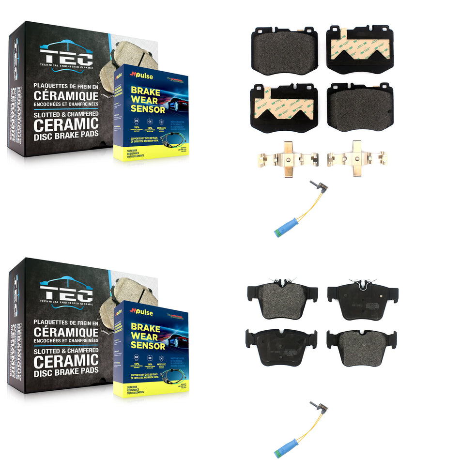Front Rear Semi-Metallic Disc Brake Pads And Wear Sensors Kit For Mercedes-Benz GLC300 KPW-101445