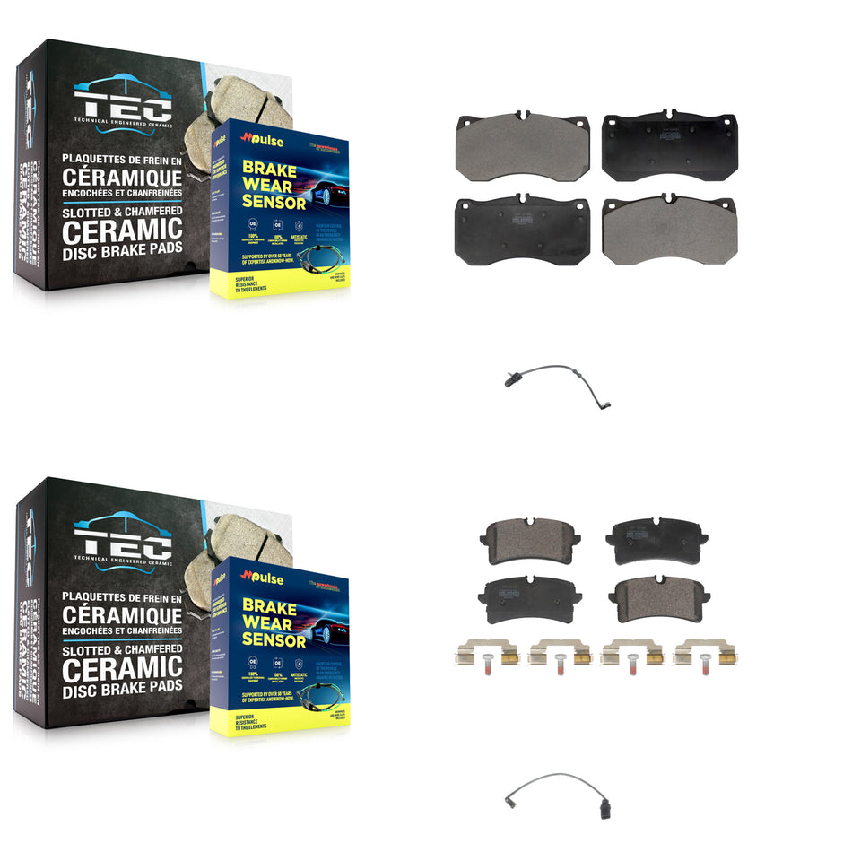 Front Rear Semi-Metallic Disc Brake Pads And Wear Sensors Kit For Audi A7 Quattro KPW-101447