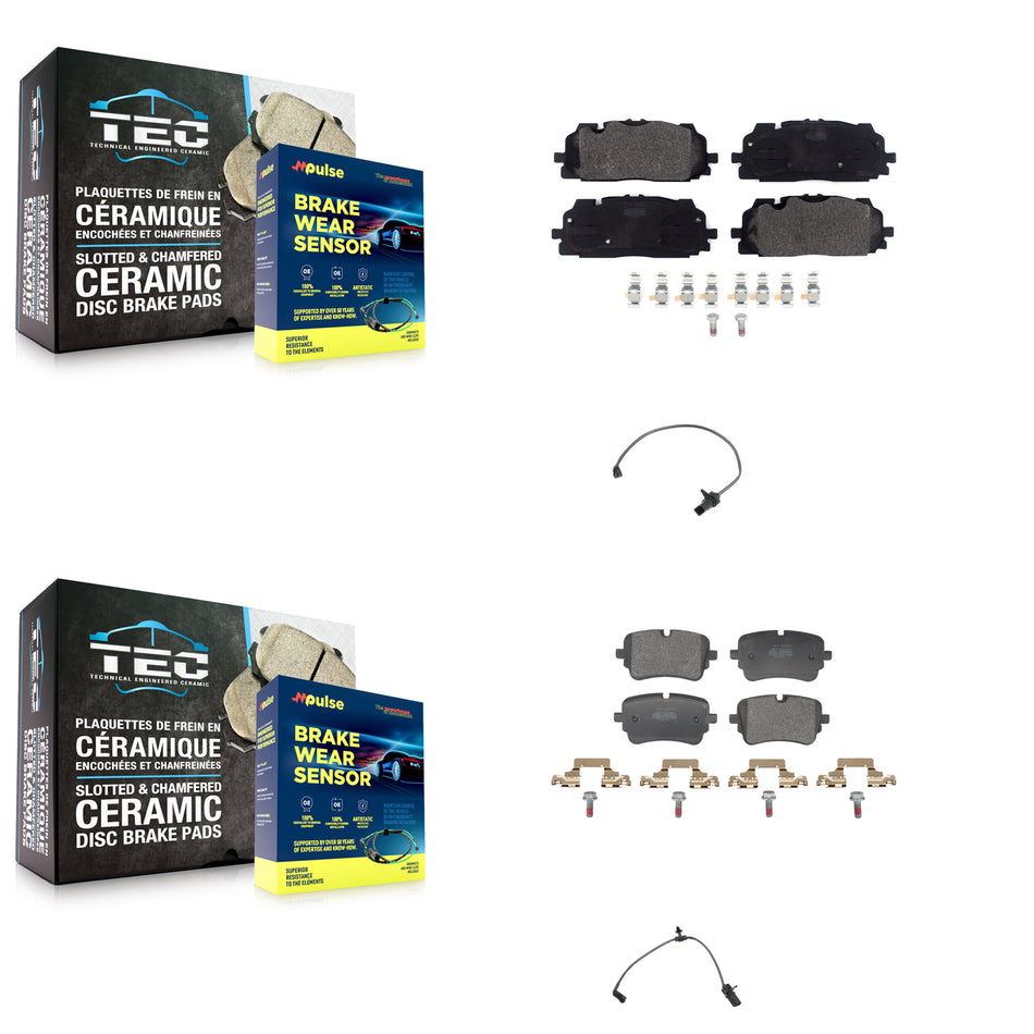 Front Rear Semi-Metallic Disc Brake Pads And Wear Sensors Kit For Audi Q7 Q8 A8 Quattro KPW-101448