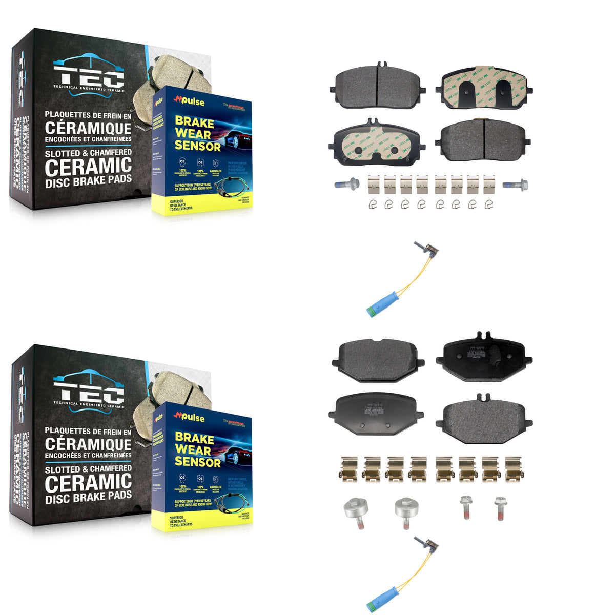 Front Rear Semi-Metallic Disc Brake Pad And Wear Sensor Kit For Mercedes-Benz GLE350 G550 KPW-101450