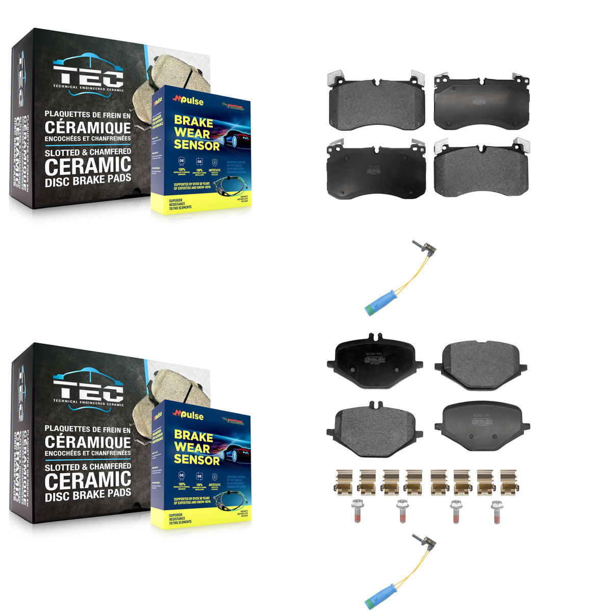 Front Rear Semi-Metallic Disc Brake Pad Wear Sensor Kit For Mercedes-Benz GLS63 AMG GLE53 KPW-101454