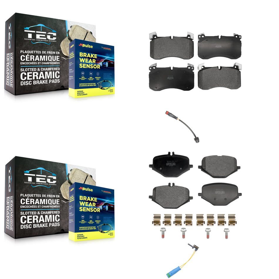 Front Rear Semi-Metallic Brake Pad & Wear Sensor Kit For 19-22 Mercedes-Benz G63 AMG 4.0L KPW-101456