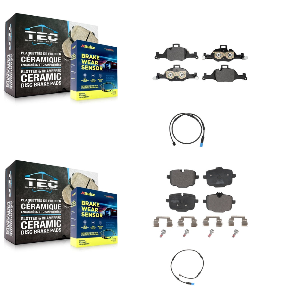Front Rear Semi-Metallic Disc Brake Pads And Wear Sensors Kit For BMW X5 X6 KPW-101458