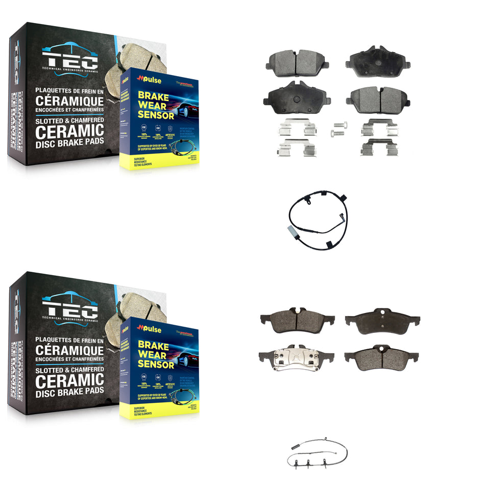 Front Rear Semi-Metallic Disc Brake Pads And Wear Sensors Kit For Mini Cooper KPW-101470