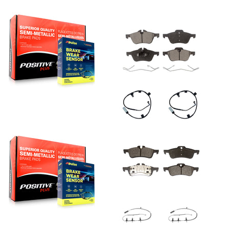 Front Rear Semi-Metallic Disc Brake Pads And Wear Sensors Kit For Mini Cooper KPW-101482