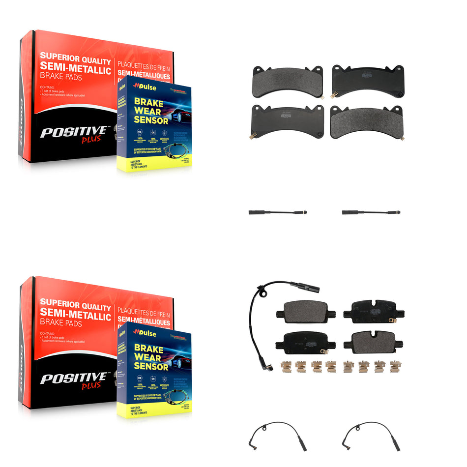 Front Rear Semi-Metallic Brake Pad Extra Wear Sensor Kit For GMC Sierra 1500 Chevrolet XL KPW-101488