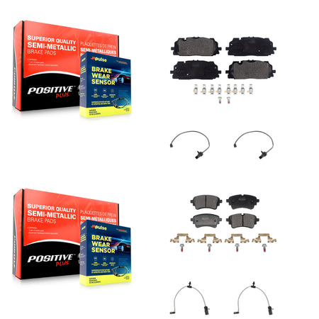 Front Rear Semi-Metallic Brake Pad & Wear Sensor Kit For Audi SQ5 Sportback A6 Quattro A7 KPW-101497