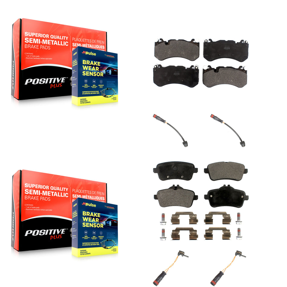 Front Rear Semi-Metallic Brake Pads Wear Sensor Kit For Mercedes-Benz ML63 AMG GL63 GLE63 KPW-101500