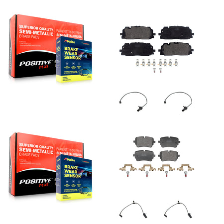 Front Rear Semi-Metallic Disc Brake Pads And Wear Sensors Kit For Audi Q7 Q8 A8 Quattro KPW-101501