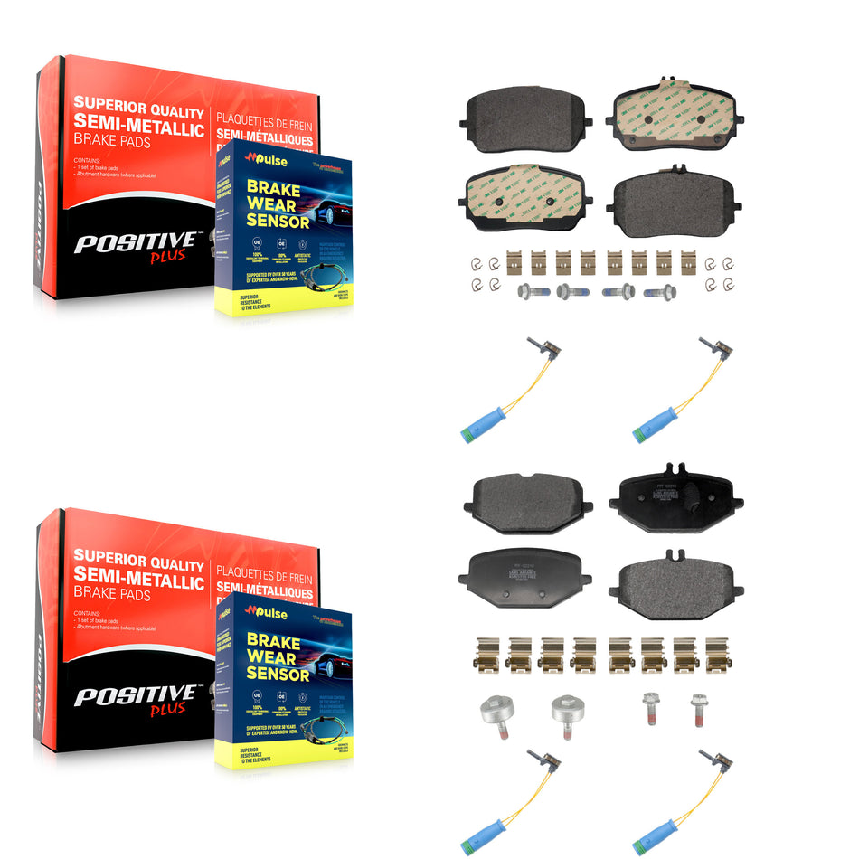 Front Rear Semi-Metallic Brake Pads Wear Sensor Kit For Mercedes-Benz GLE450 GLS450 GLE53 KPW-101518