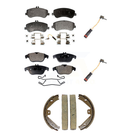 Front Rear Semi-Metallic Brake Pad & Extra Wear Sensor Kit (5Pc) For Mercedes-Benz GLK350 KPW-101535