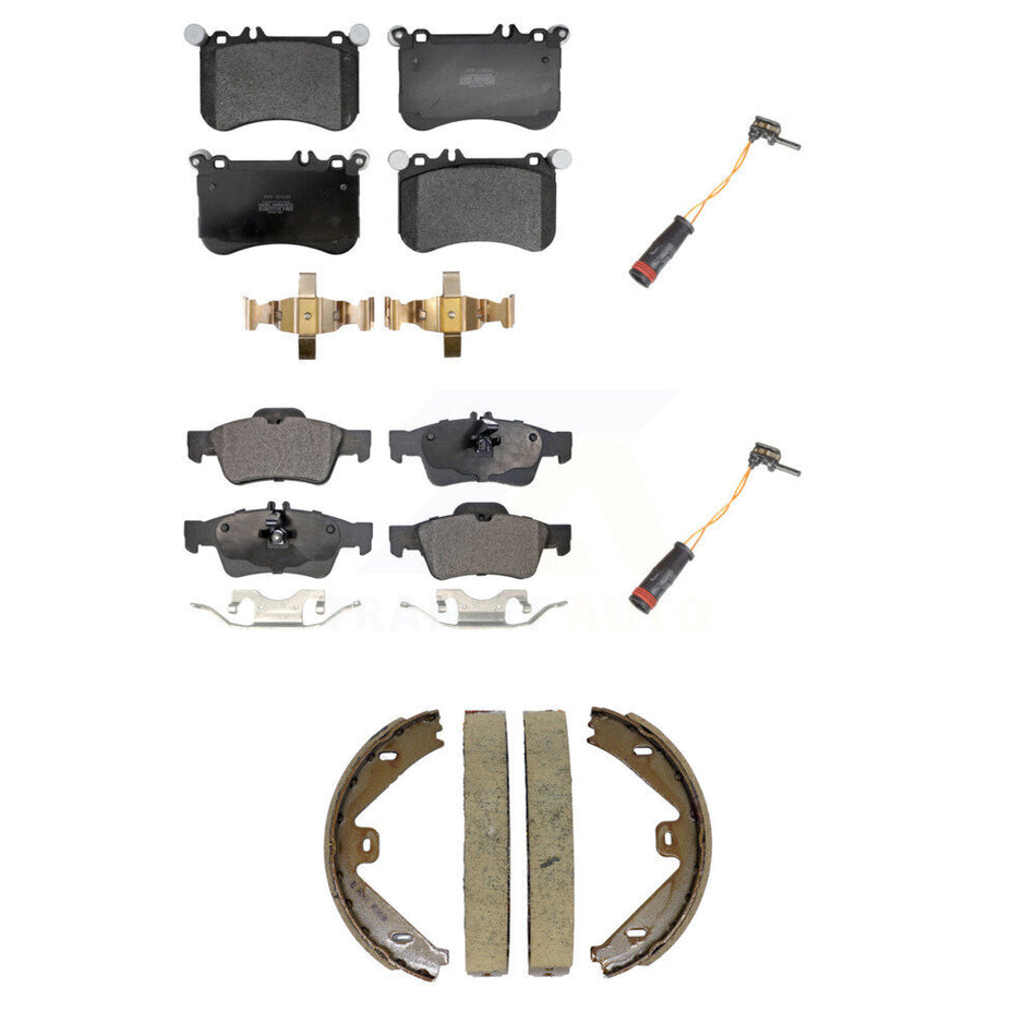 Front Rear Semi-Metallic Brake Pads & Wear Sensor Kit (5Pc) For Mercedes-Benz CLS550 E550 KPW-101536