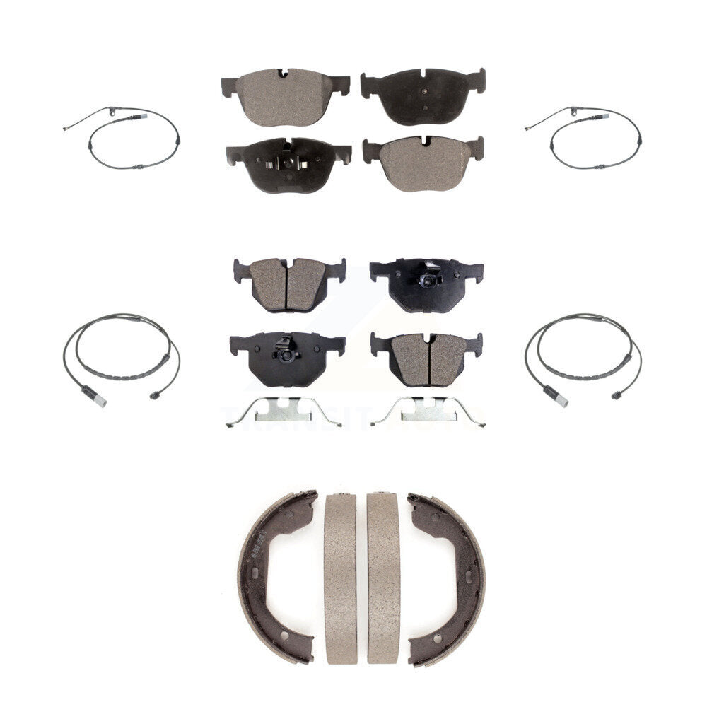 Front Rear Semi-Metallic Brake Pad & Wear Sensor Kit (7Pc) For BMW X5 xDrive35d with 3.0L KPW-101549