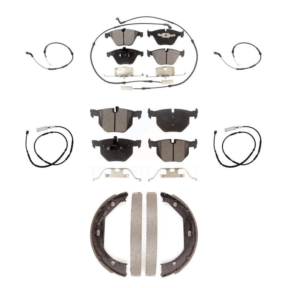 Front Rear Semi-Metallic Disc Brake Pads And Extra Wear Sensors Kit (7Pc) For BMW X1 KPW-101551