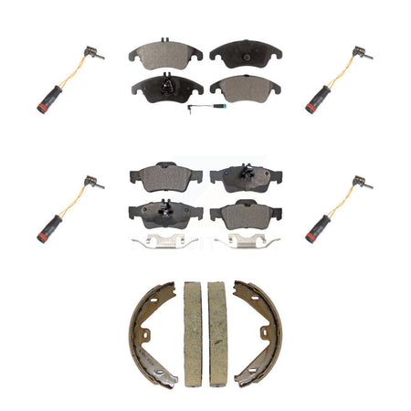 Front Rear Semi-Metallic Brake Pad And Extra Wear Sensor Kit (7Pc) For Mercedes-Benz E350 KPW-101556