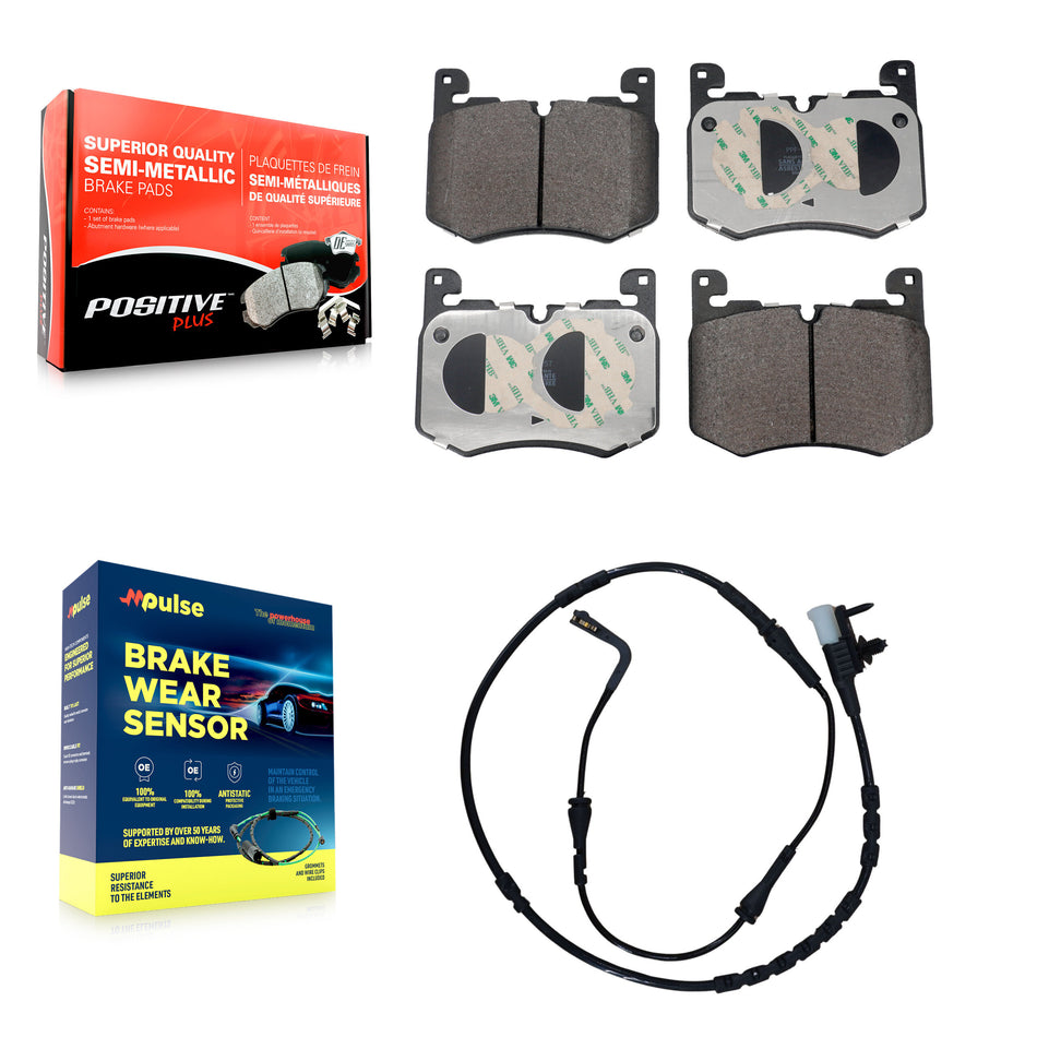 Front Semi-Metallic Disc Brake Pads And Wear Sensors Kit For Land Rover Range Velar KPW-101559