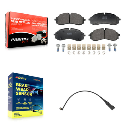 Front Semi-Metallic Brake Pads Wear Sensor Kit For 22-23 Ford E-Transit With 5 Lug Wheels KPW-101569
