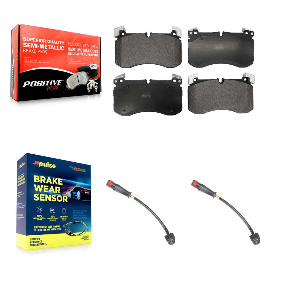 Front Semi-Metallic Brake Pads & Wear Sensor Kit For 2019-2022 Mercedes-Benz G63 AMG 4.0L KPW-101587