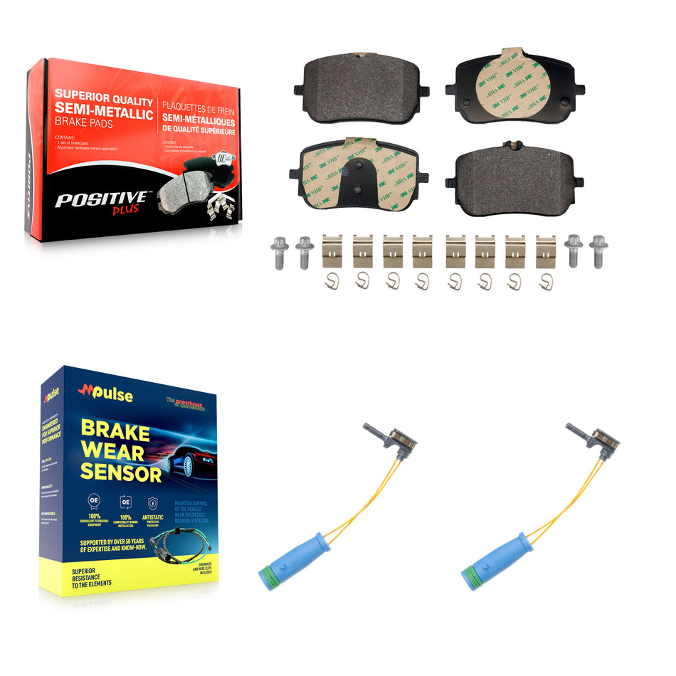 Front Semi-Metallic Disc Brake Pads And Wear Sensors Kit For Mercedes-Benz A220 CLA250 KPW-101591