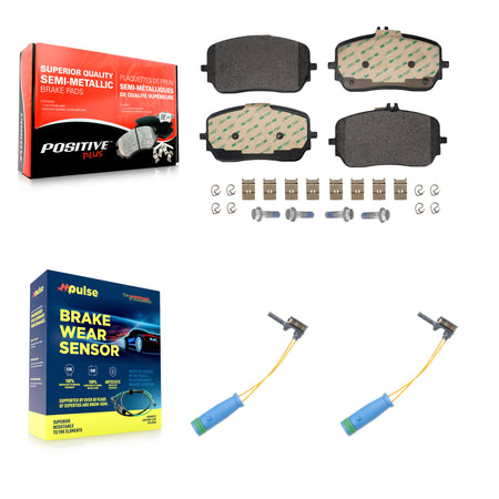 Front Semi-Metallic Brake Pad & Wear Sensor Kit For Mercedes-Benz GLE450 GLS450 GLE53 AMG KPW-101592