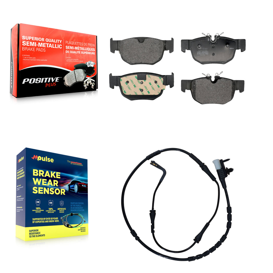 Rear Semi-Metallic Brake Pad And Wear Sensor Kit For Jaguar F-Pace Land Rover Range Velar KPW-101597