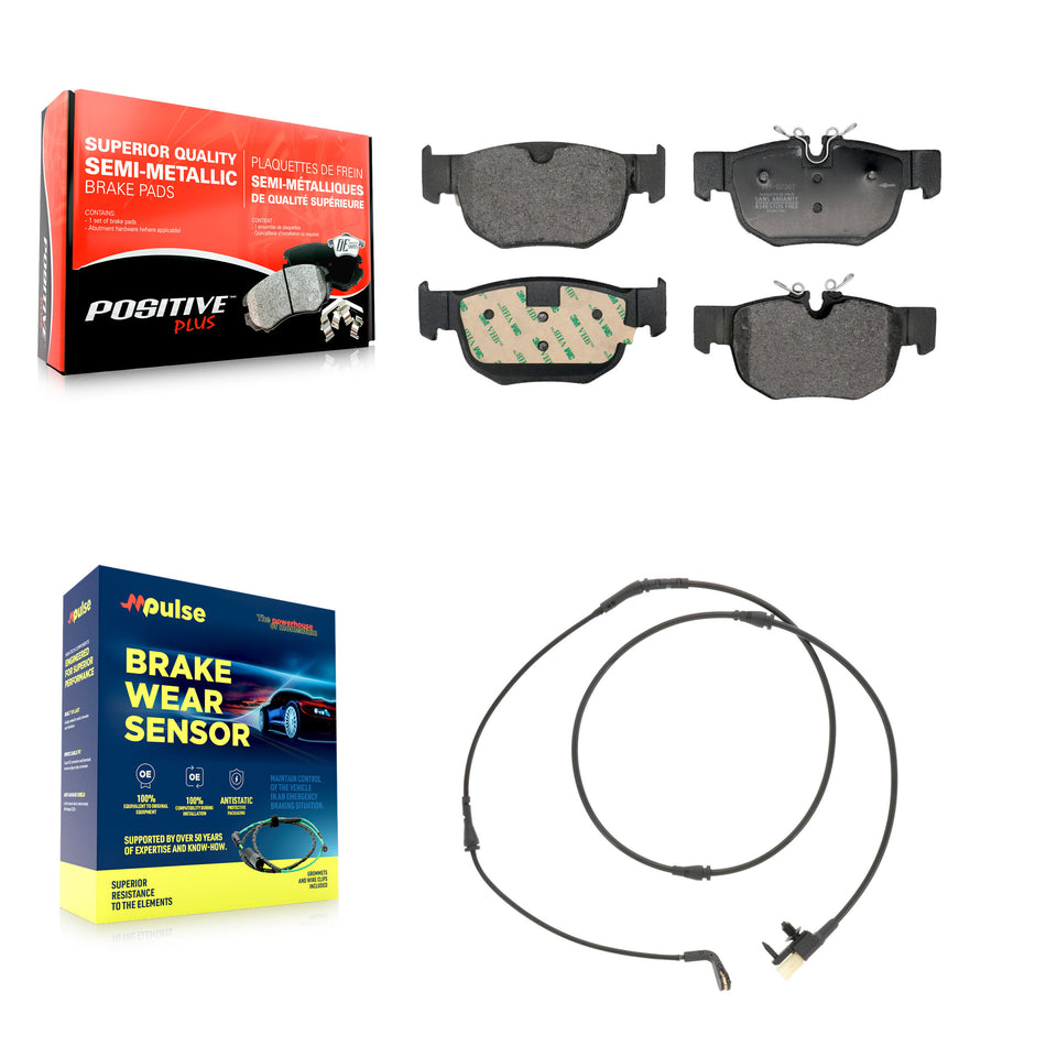 Rear Semi-Metallic Brake Pad And Wear Sensor Kit For Land Rover Range Velar Jaguar F-Pace KPW-101599