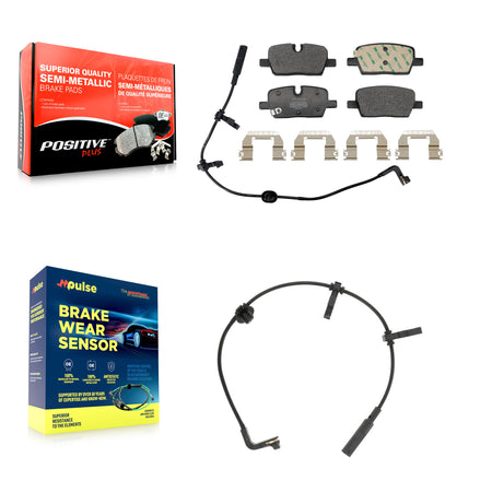 Rear Semi-Metallic Brake Pad & Wear Sensor Kit For 2020 Cadillac CT6 With Brembo Calipers KPW-101604