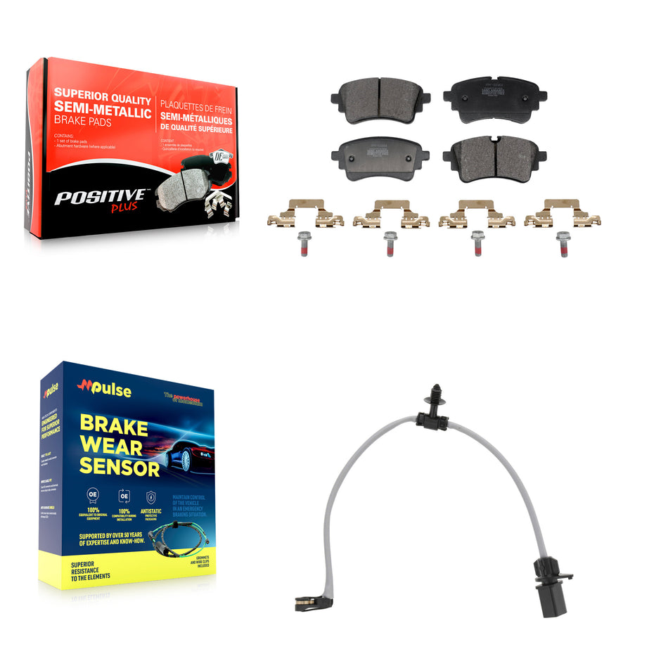 Rear Semi-Metallic Brake Pad Wear Sensor Kit For Audi Q5 Sportback SQ5 PHEV A6 Quattro A7 KPW-101609