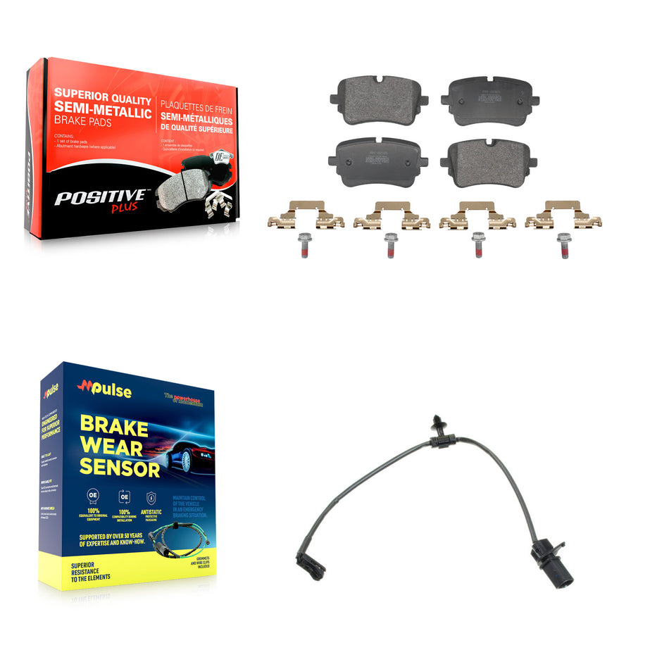 Rear Semi-Metallic Disc Brake Pads & Wear Sensor Kit For Audi Q7 Q8 SQ8 SQ7 A8 Quattro S8 KPW-101612