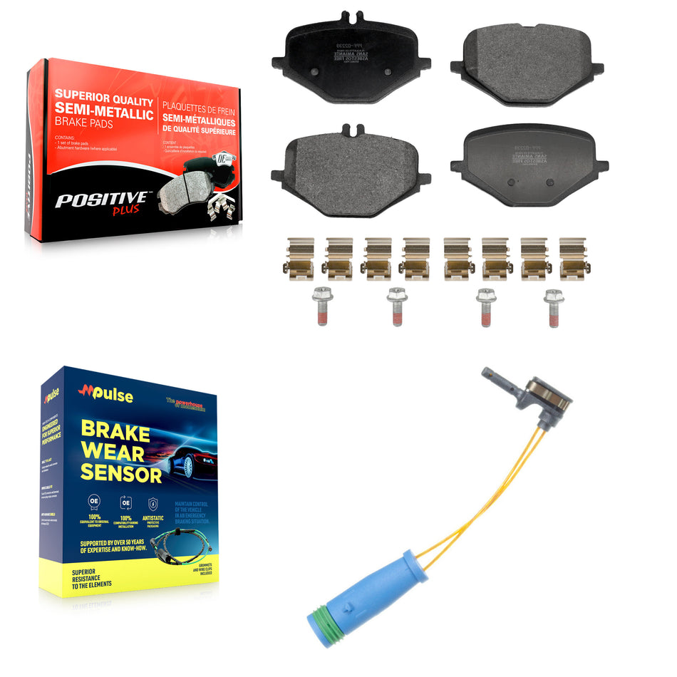 Rear Semi-Metallic Disc Brake Pad Wear Sensor Kit For Mercedes-Benz G63 AMG GLE63 S GLS63 KPW-101617