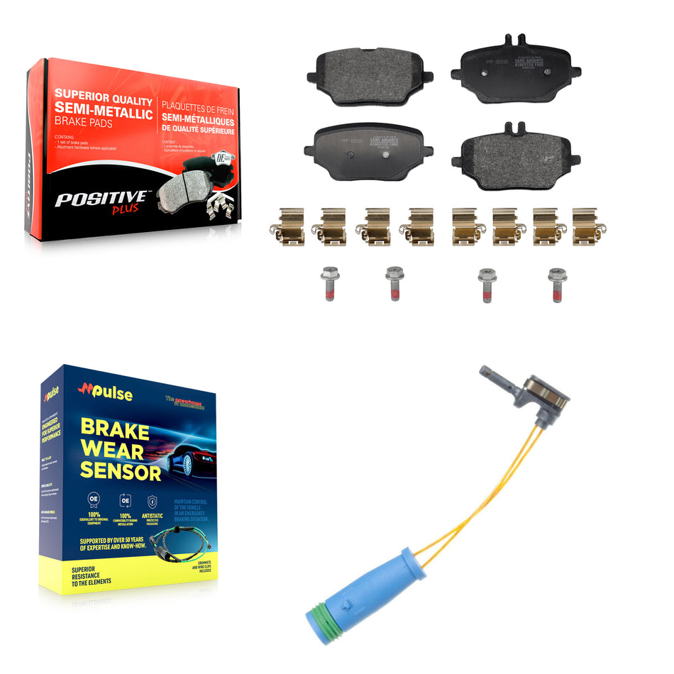 Rear Semi-Metallic Disc Brake Pads And Wear Sensors Kit For Mercedes-Benz GLE350 KPW-101618