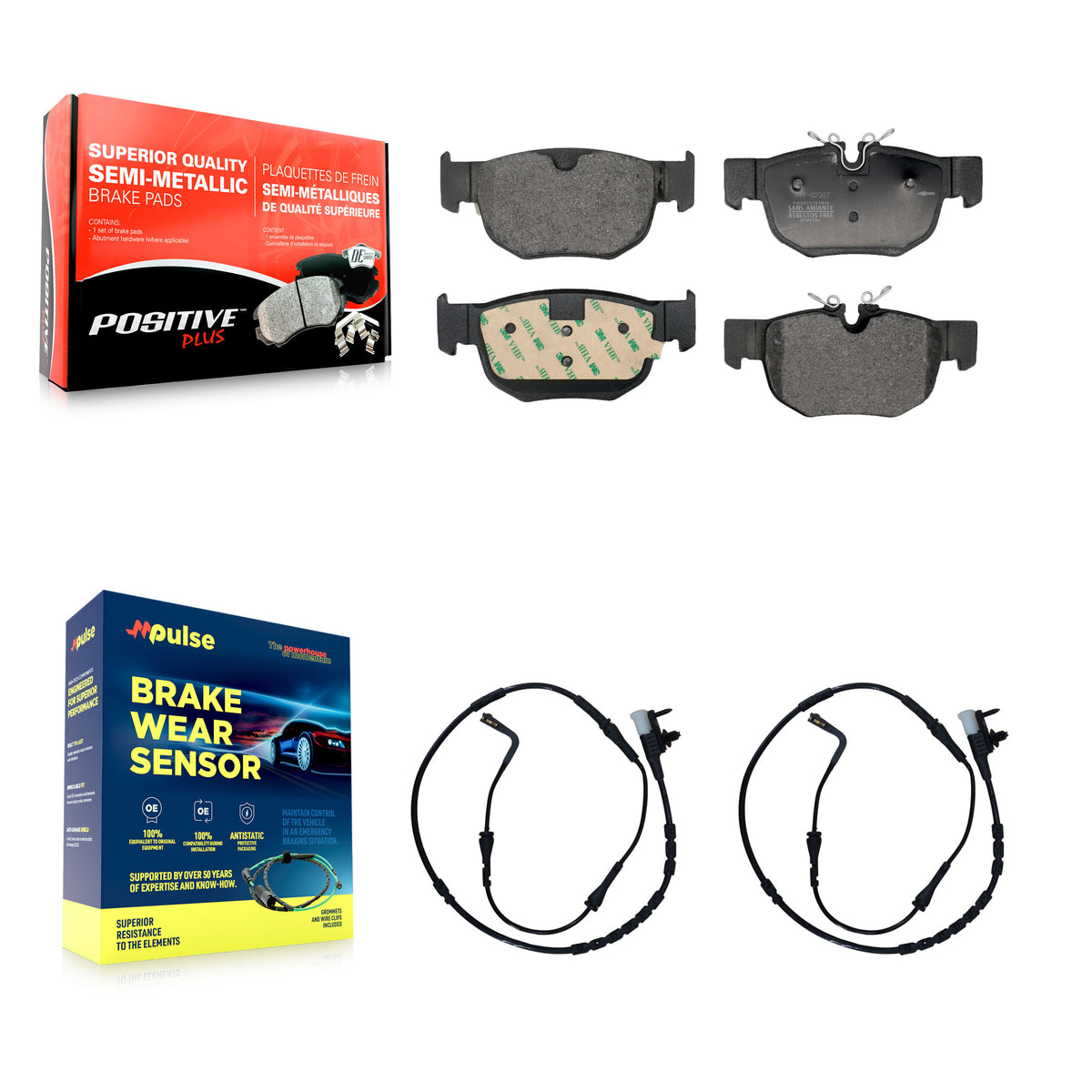 Rear Semi-Metallic Brake Pad And Wear Sensor Kit For Jaguar F-Pace Land Rover Range Velar KPW-101620