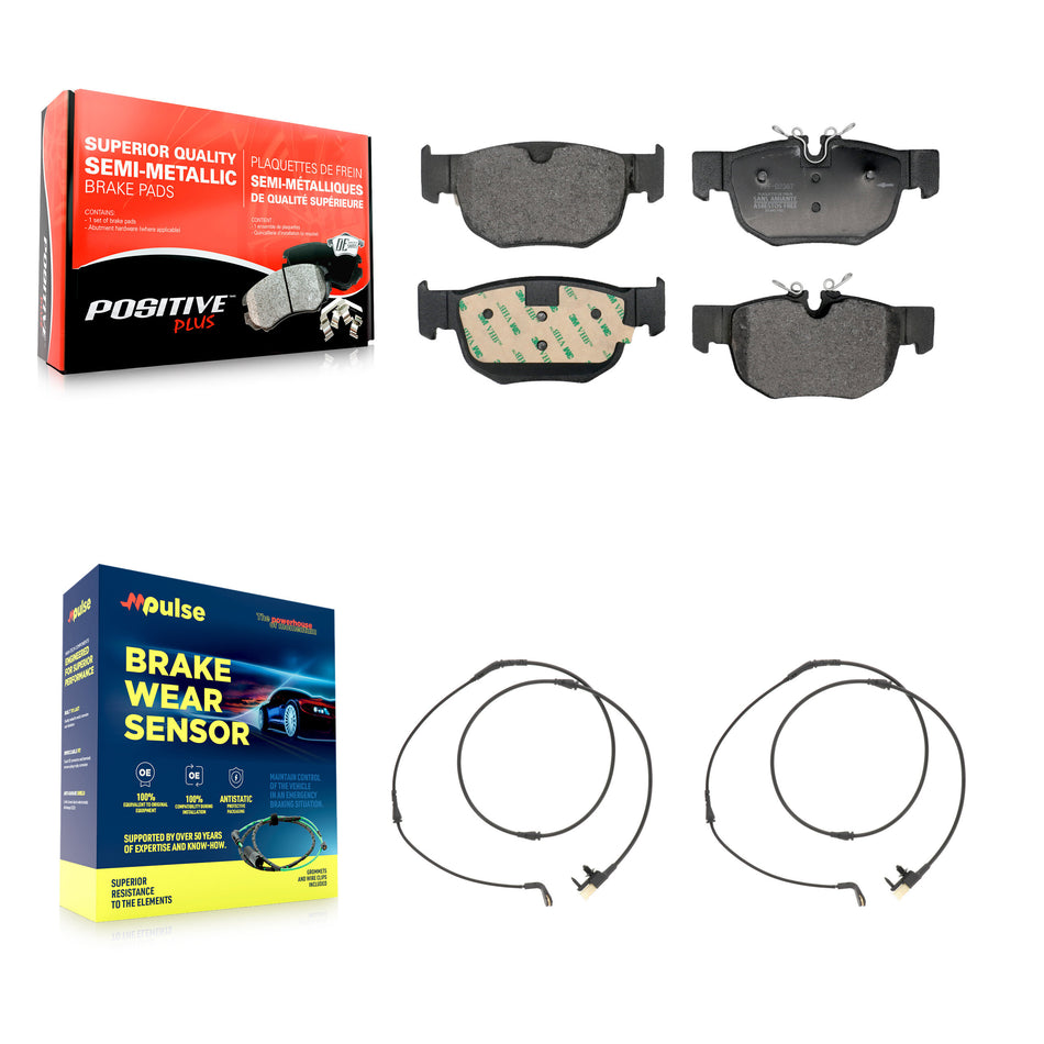Rear Semi-Metallic Brake Pad And Wear Sensor Kit For Land Rover Range Velar Jaguar F-Pace KPW-101622