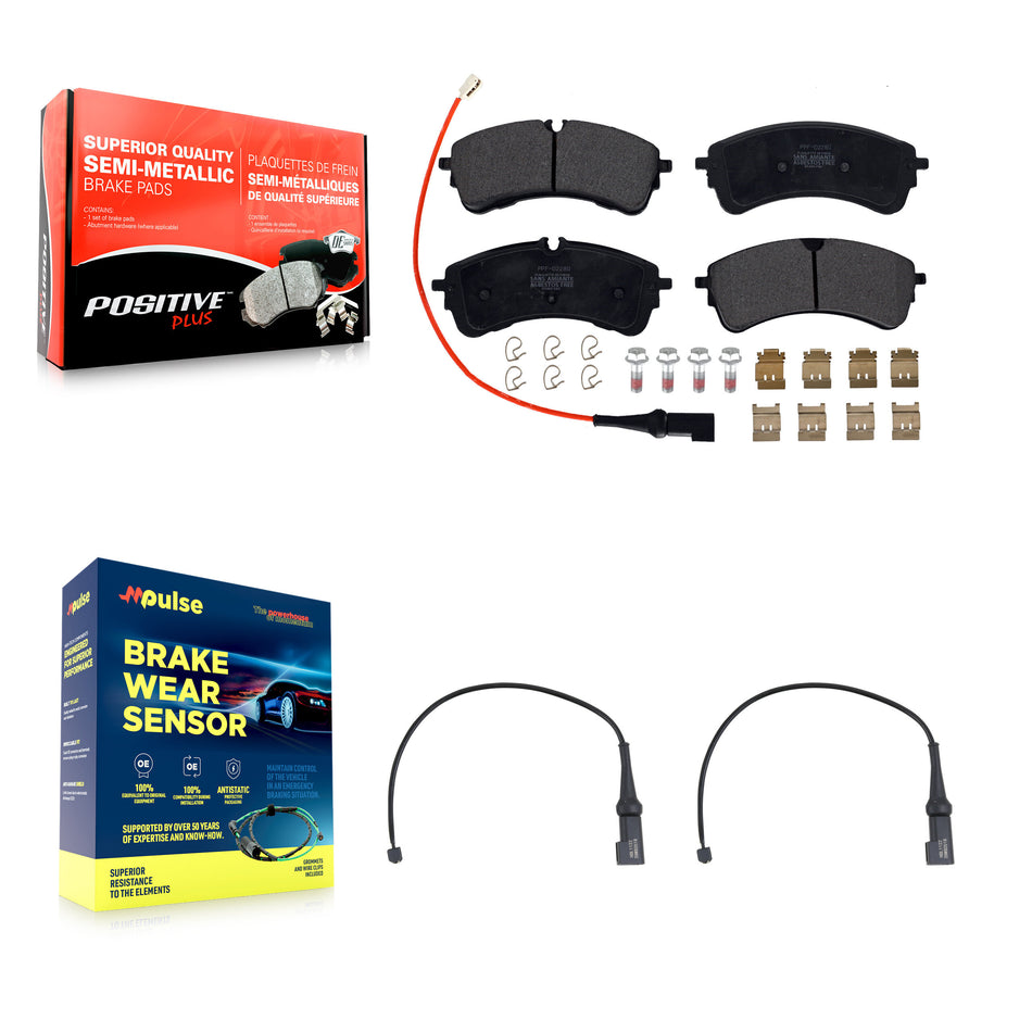 Rear Semi-Metallic Disc Brake Pads And Extra Wear Sensors Kit For Ford Transit-350 HD KPW-101625