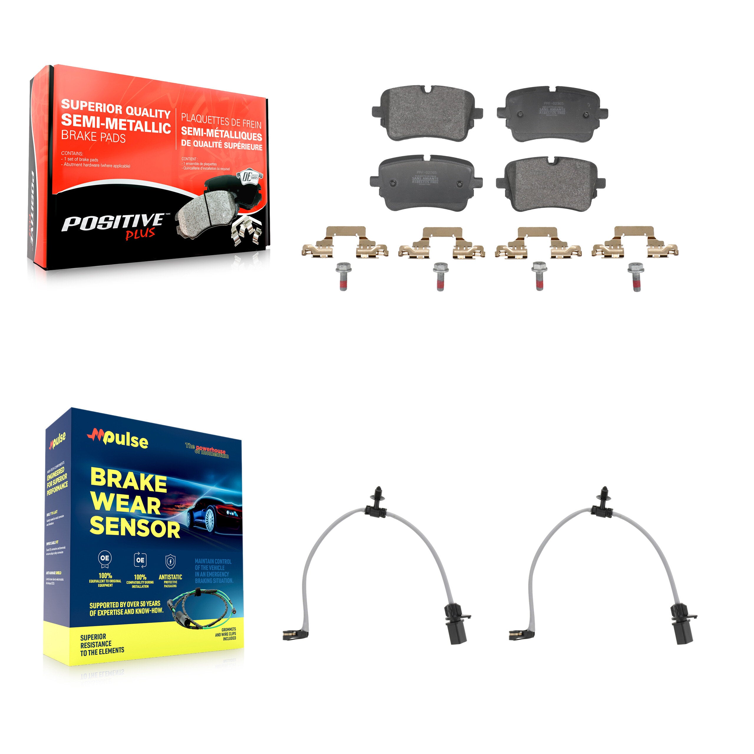 Rear Semi-Metallic Brake Pads & Wear Sensor Kit For Audi e-tron Quattro Sportback S6 S7 S KPW-101631