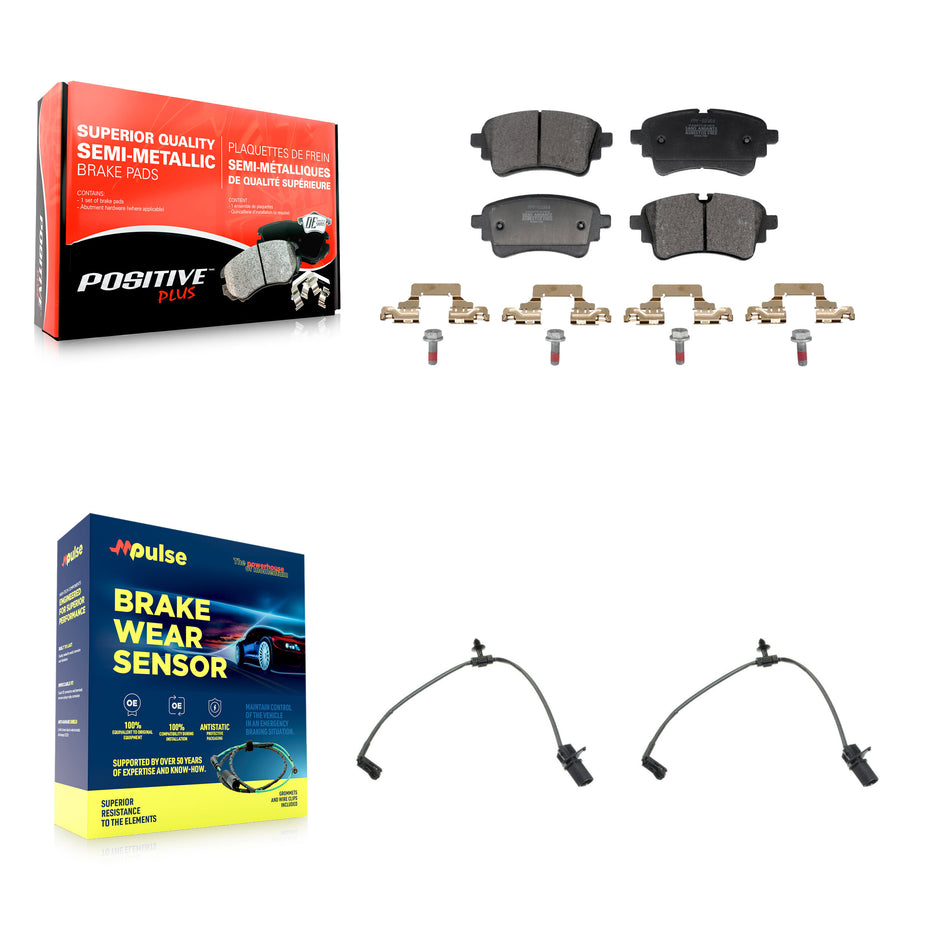 Rear Semi-Metallic Brake Pads Wear Sensor Kit For Audi A5 Sportback A4 Quattro S5 allroad KPW-101633