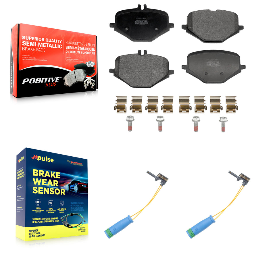 Rear Semi-Metallic Disc Brake Pad Wear Sensor Kit For Mercedes-Benz G63 AMG GLE63 S GLS63 KPW-101640