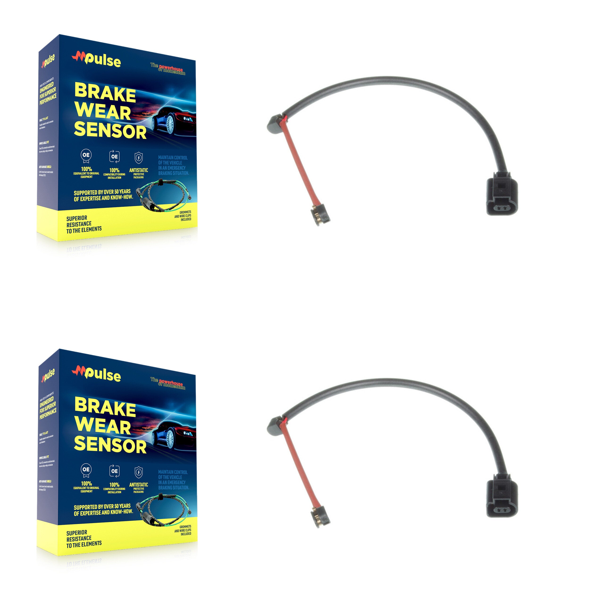 Front Brake Pads Wear Sensor (2 Pack) For Porsche 911 718 Cayman Boxster KSE-100006