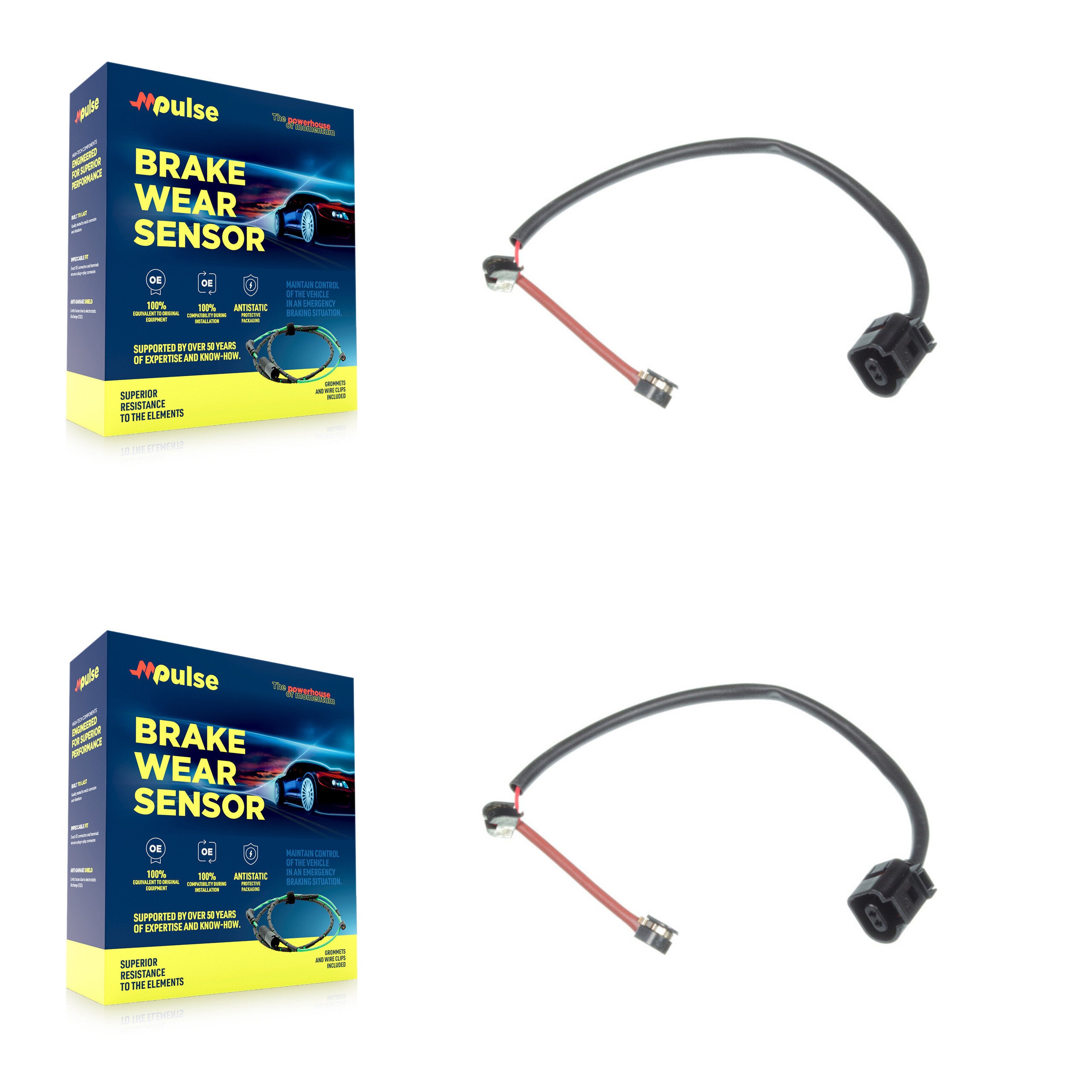 Front Brake Pads Wear Sensor (2 Pack) For Porsche Cayenne Taycan Panamera KSE-100028