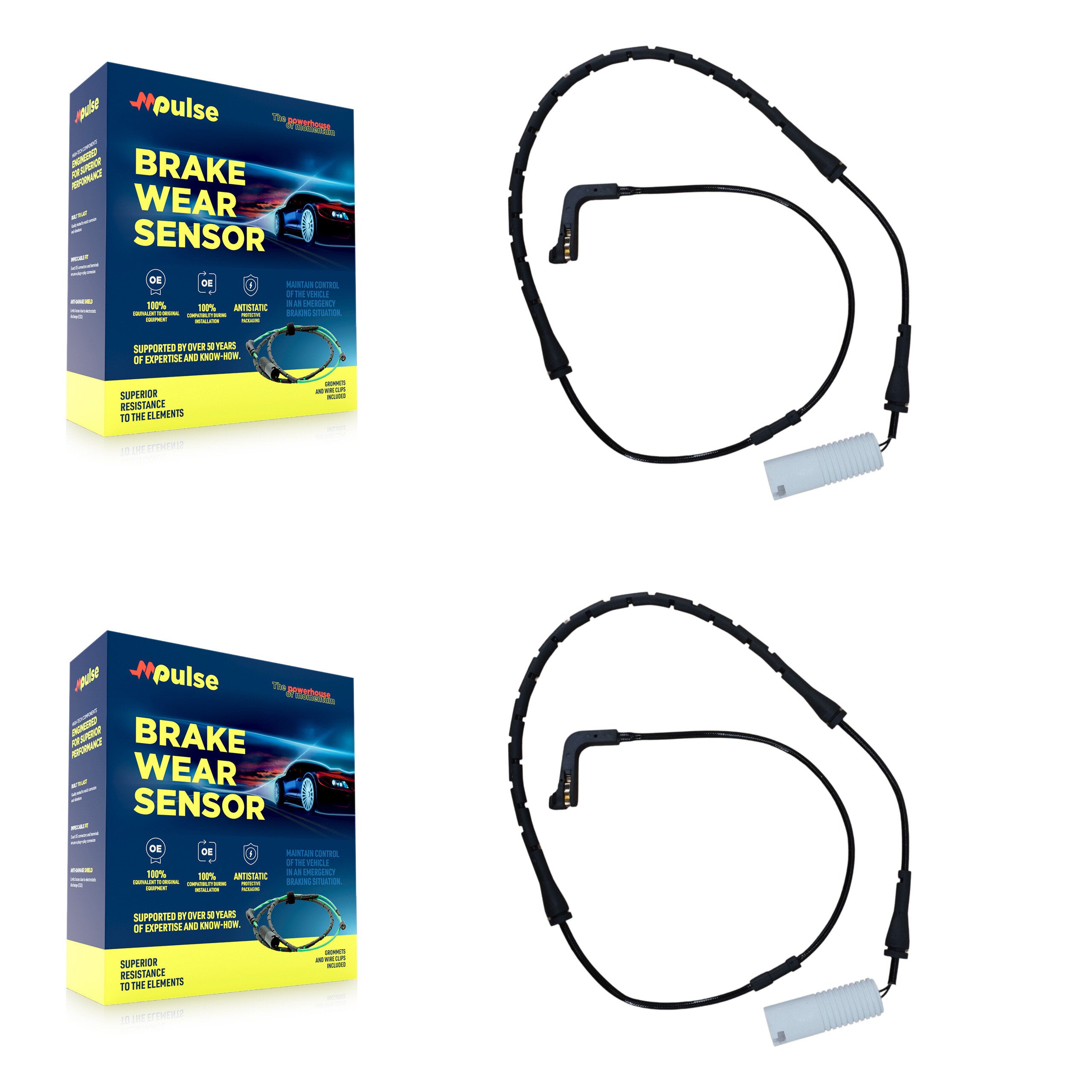 Front Brake Pads Wear Sensor (2 Pack) For BMW 750i 750Li 745i 745Li 760Li Alpina B7 760i KSE-100077