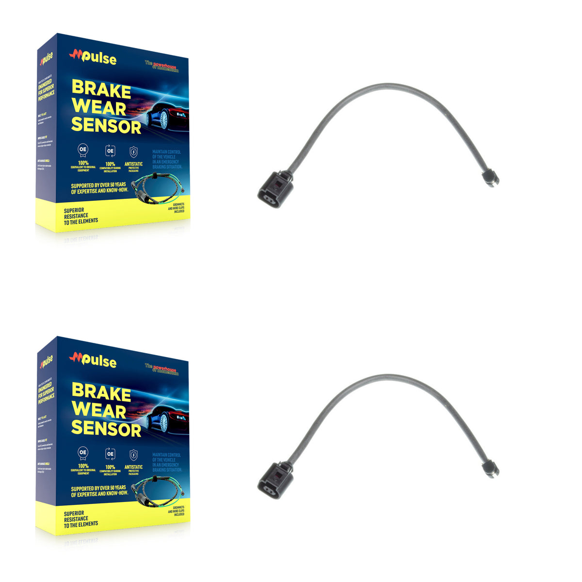 Front Brake Pads Wear Sensor (2 Pack) For Volkswagen Touareg Porsche Taycan Panamera Audi KSE-100087