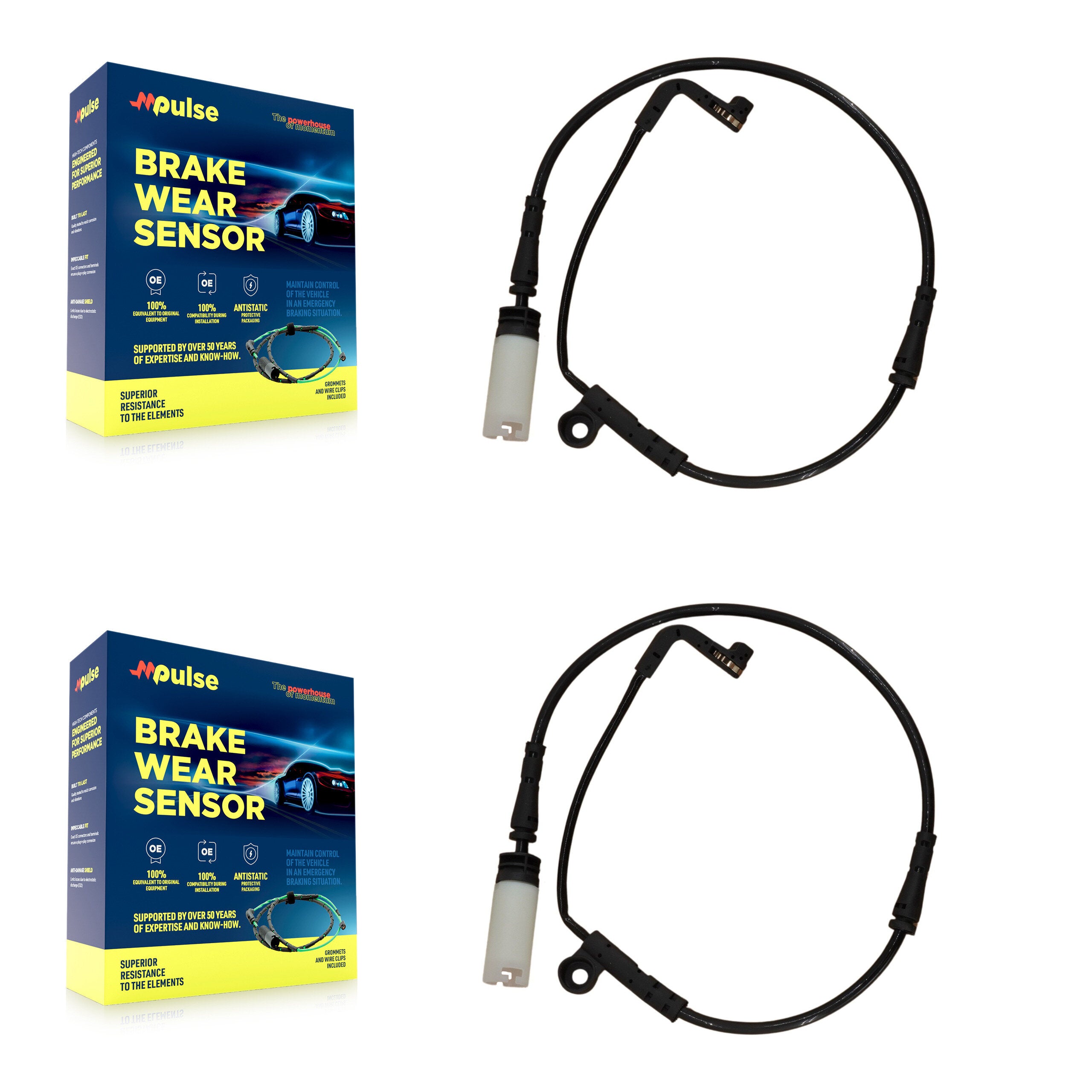 Front Brake Pads Wear Sensor (2 Pack) For BMW 530i 528i xDrive 525i 535i 550i 545i 645Ci KSE-100108