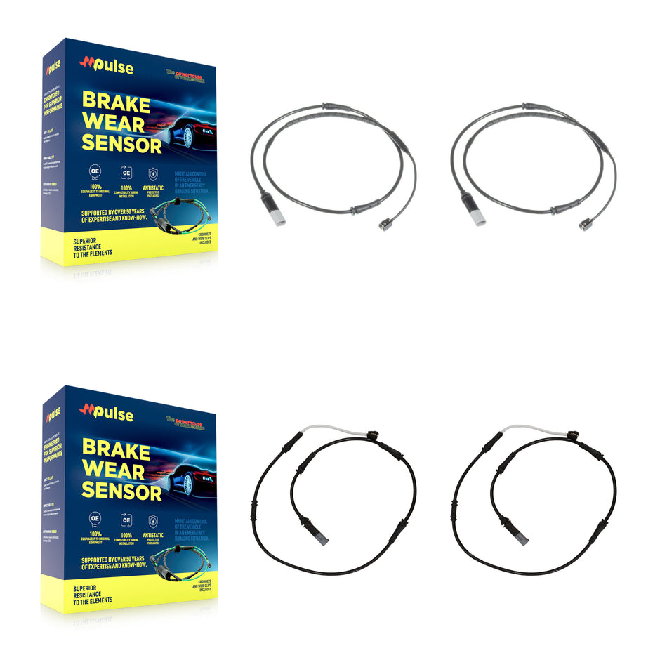 Front Rear Brake Pads Wear Sensor (4 Pack) For BMW M6 Gran Coupe KSE-100120