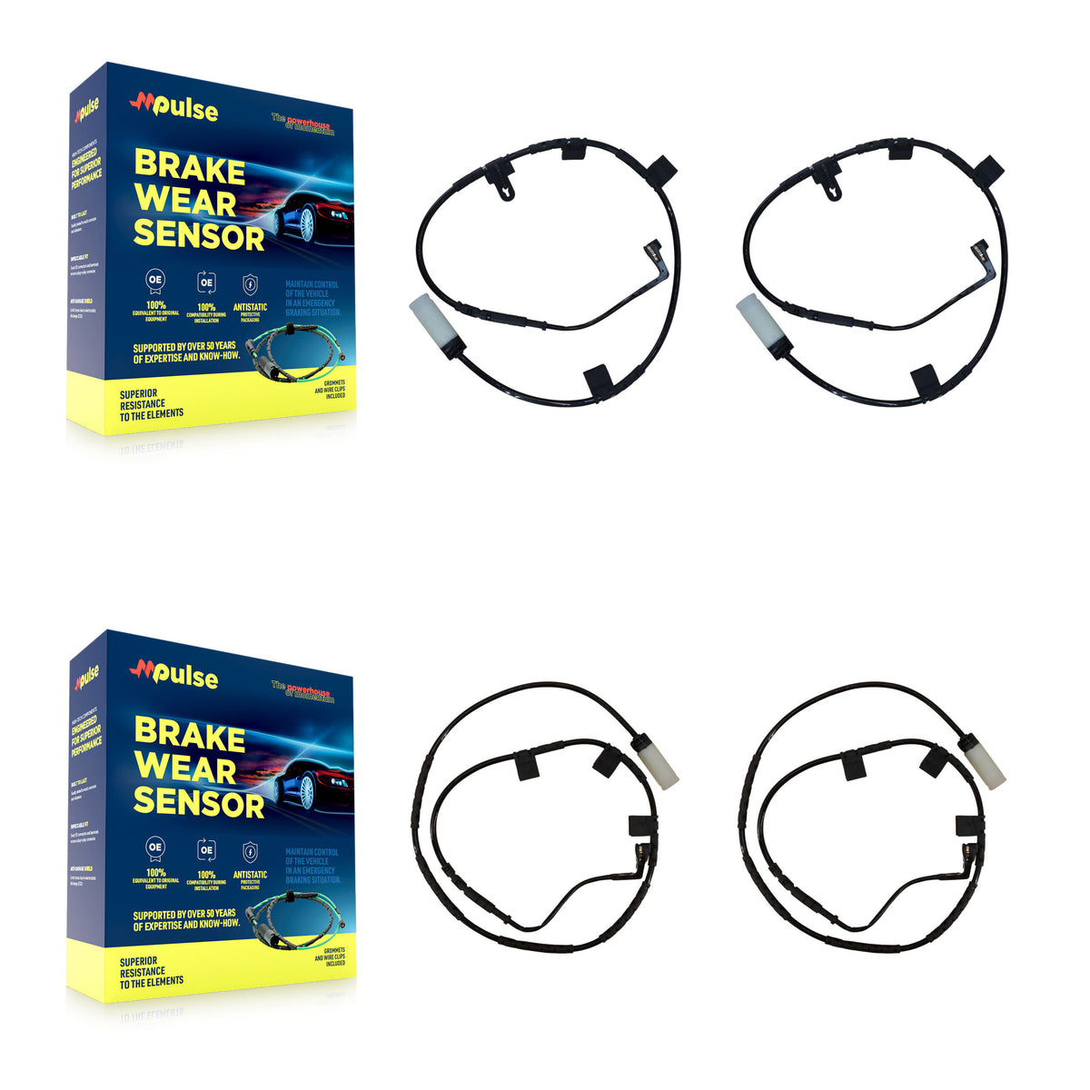 Front Rear Brake Pads Wear Sensor (4 Pack) For Mini Cooper KSE-100124