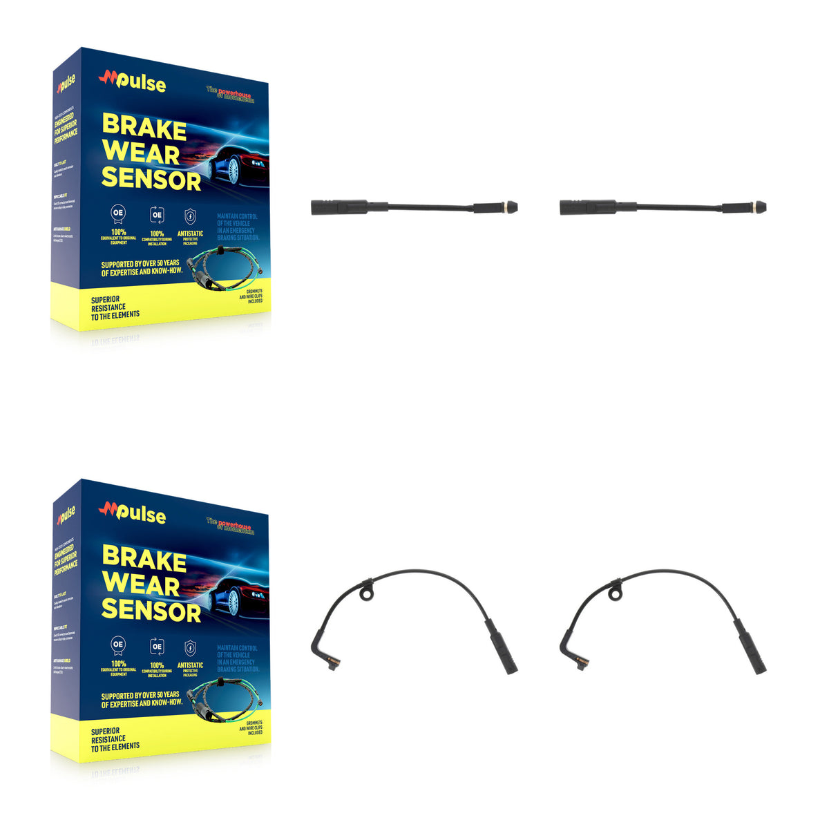 Front Rear Brake Pads Wear Sensor (4 Pack) For GMC Chevrolet Silverado 1500 Sierra Yukon KSE-100131