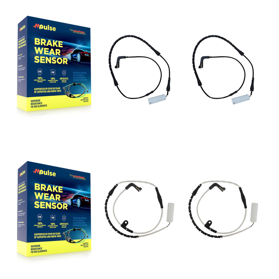 Front Rear Brake Pads Wear Sensor (4 Pack) For BMW 750i 750Li 745i 745Li 760Li Alpina B7 KSE-100136