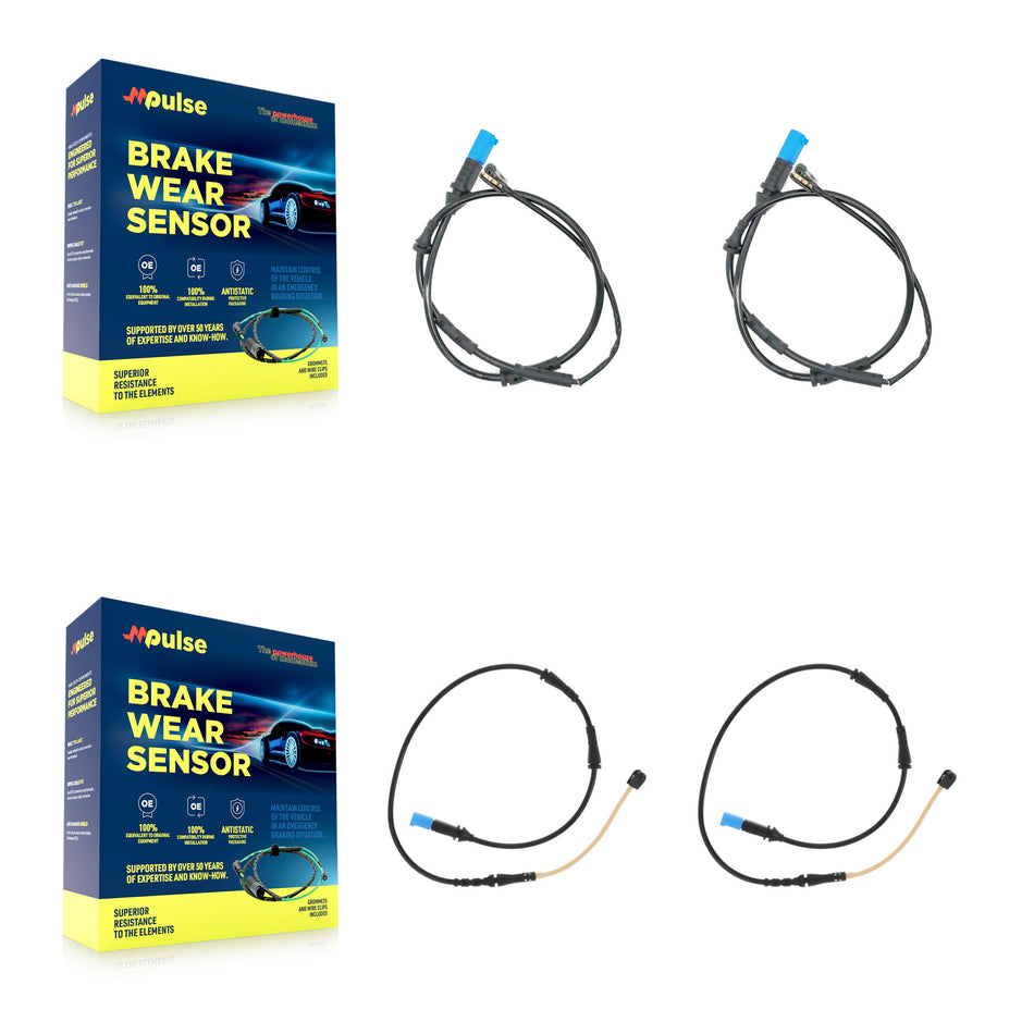Front Rear Brake Pads Wear Sensor (4 Pack) For BMW X4 KSE-100140