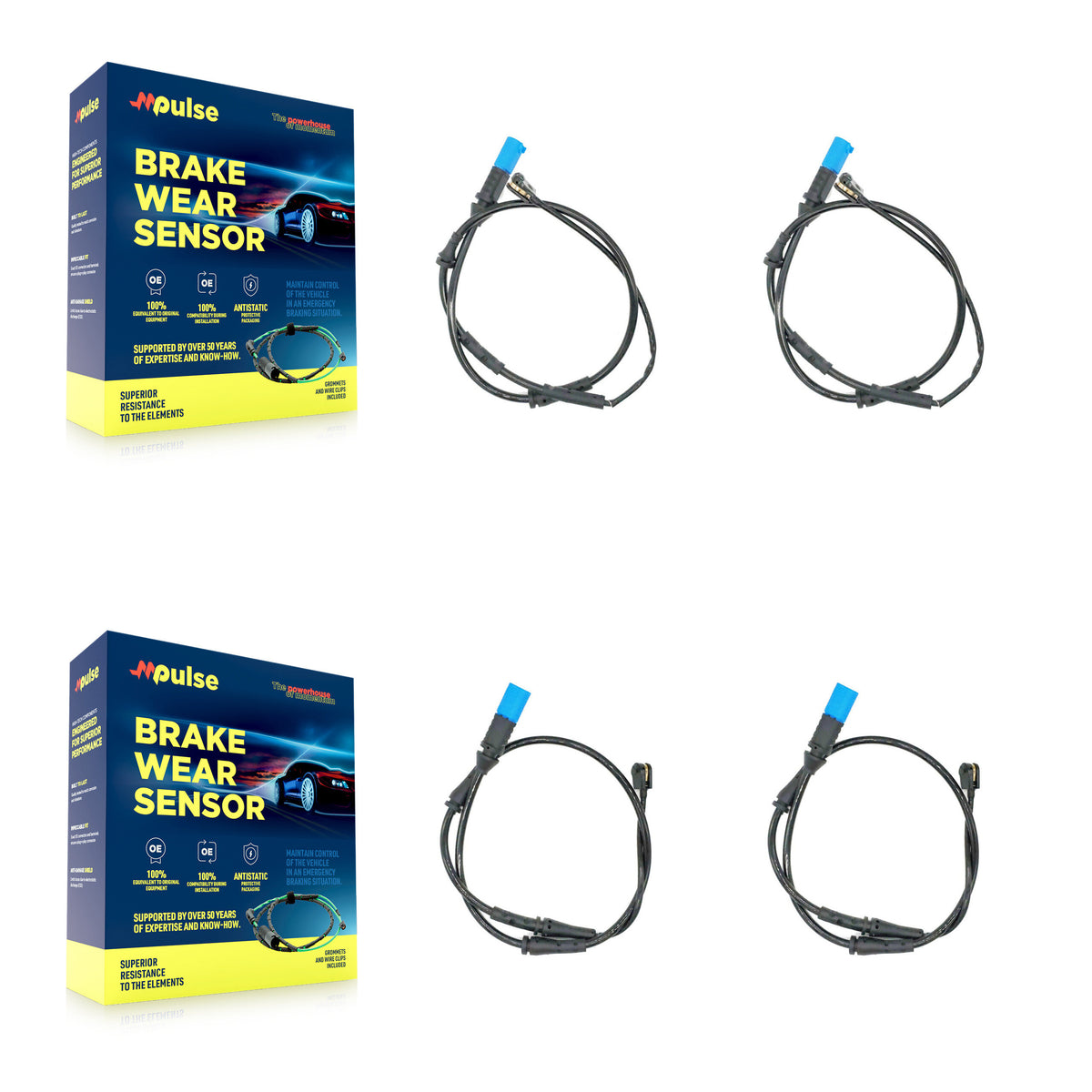 Front Rear Brake Pads Wear Sensor (4 Pack) For BMW X3 iX3 KSE-100141